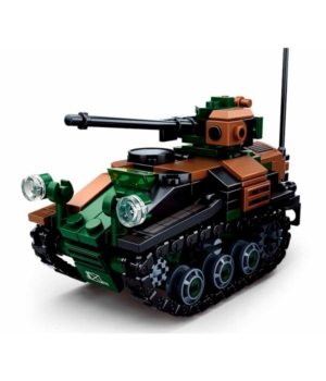 Tanque de artillería de juguete, armable tipo LEGO.